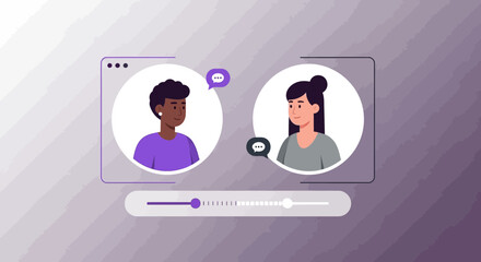 Online Interaction: A Modern Digital Conversation Between Two Diverse-Looking Individuals