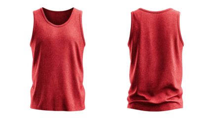 Red tank top, front and back views