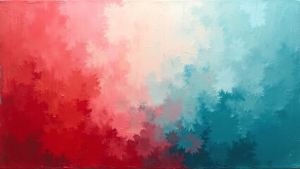 Obraz premium Fractal puzzle blooms in red, pink, and teal—jagged shapes ripple across canvas in chromatic motion. 