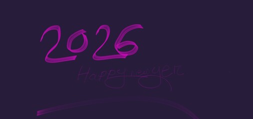 Elegant Happy New Year 2026 Typography on Black Background&rdquo;
