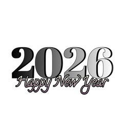 &ldquo;Elegant Happy New Year 2026 Typography on Black Background&rdquo;