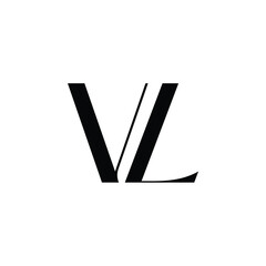 VL monogram logo design letter text name symbol monochrome logotype alphabet character simple logo