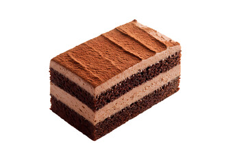 Delicious tiramisu cake dusted with cocoa powder