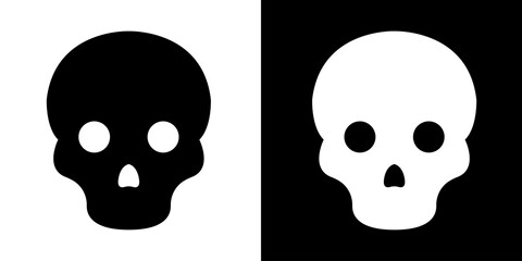 Skull crossbone vector pirate icon logo Halloween ghost graphic symbol illustration. Danger sign with skull. Toxic, electricity or chemical Warning icon. Danger triangle symbol of death.