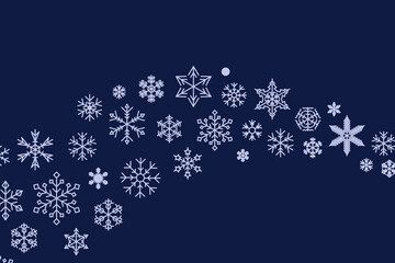 Snowflake set on isolated background. Isolated snowflake vector icon logo snow Xmas cartoon character symbol collection. Frost background. Christmas icon. Happy New Year 2026. Vector illustration