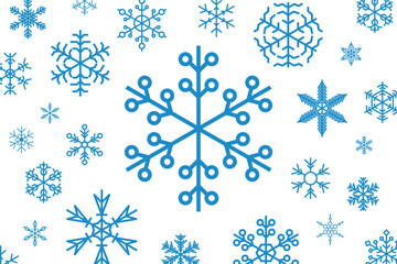 Snowflake set on isolated background. Isolated snowflake vector icon logo snow Xmas cartoon character symbol collection. Frost background. Christmas icon. Happy New Year 2026. Vector illustration