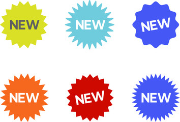 New sticker set, discount sticker, special price, advertising campaign, jagged starburst sticker icon, sale sticker. Stickers for New Arrival shop product tags, new labels or sale badges and banners