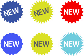 New sticker set, discount sticker, special price, advertising campaign, jagged starburst sticker icon, sale sticker. Stickers for New Arrival shop product tags, new labels or sale badges and banners