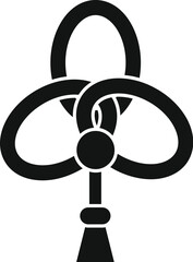 Obraz premium Intricate triquetra knot design with a hanging tassel, symbolizing celtic culture and interconnectedness