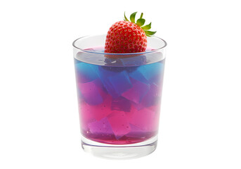 Sweet colorful cocktail drink strawberry garnish