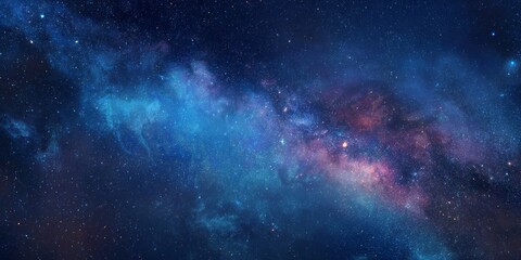 Fototapeta premium Vibrant nebula and stars illuminate the vast cosmic expanse.