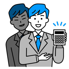 悪徳業者のスーツの男性