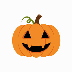 Cute Halloween pumpkin smiling with a spooky face for autumn season fun