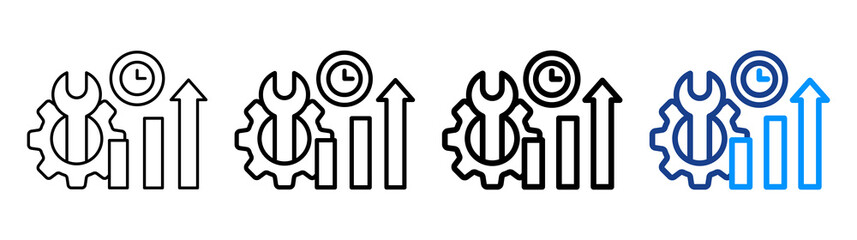 Productivity Tools Icon Different Style Outline Collection Set