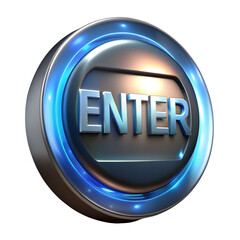 Modern 3D ENTER Button with Futuristic Design for Web and App Interfaces
