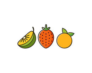 tropical fruits vector illustration isolated on white background