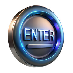 Modern 3D ENTER Button with Smooth Glossy Texture for Web and App Design
