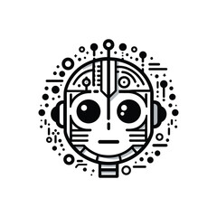 Obraz premium abstract Robot head icon with a detailed design