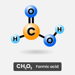 Formic acid chemical formula icon symbol design vector
