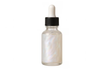 Dropper bottle with pearlescent serum, cosmetics and beauty product