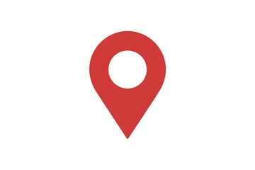 Fototapeta premium Simple red map pin icon with black background representing location navigation and destination marking on a digital interface