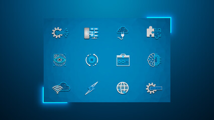 Puzzle piece symbolizing technology integration with animation digital icons