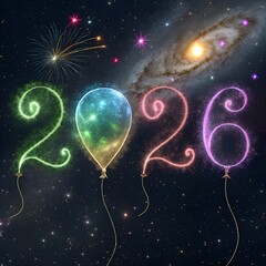 glowing night sky with stars and planets in space illustration