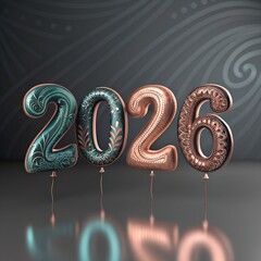 3d golden new year number design for celebration and holiday greeting card