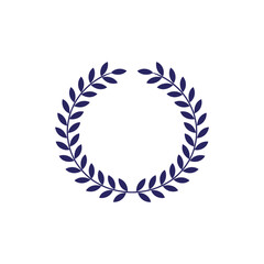 Elegant navy laurel wreath for awards and achievements, a classic symbol of victory and success, perfect for branding, logos, and sophisticated designs