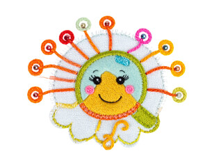 Whimsical Flower Character with Antennae and Cheerful Expression.
