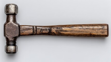 Heavy duty metal striking instrument rests horizontally against a plain background