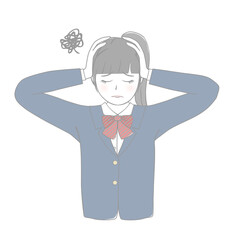 頭を抱える女の子