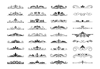 Classic Victorian Text Ornament and Divider Vector Set