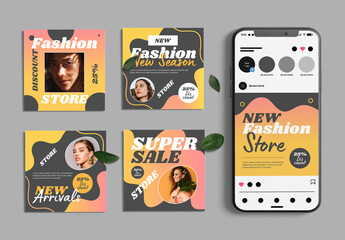 Fashion Sale Social Media Template Set