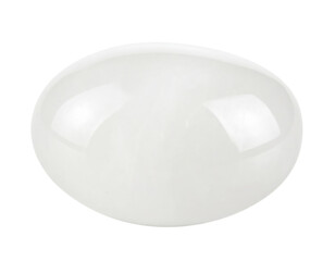 White Ceramic Plate with a Smooth Glossy Finish on White Background.