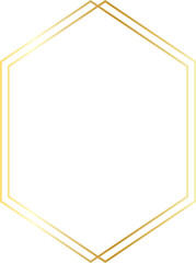 Golden Hexagon Frame transparent Background