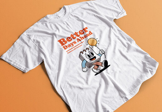 Positive Vibes Cartoon Character T Shirt Design