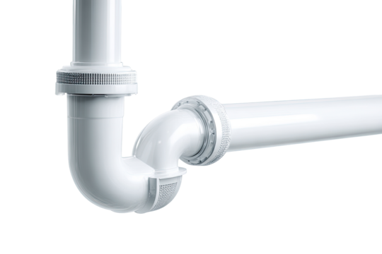 White PVC drain pipe elbow joint