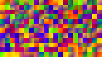 Vibrant rainbow gradient tile vector background with bold geometric squares for social media and web design