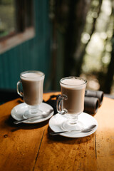 Coffee and Binoculars Ready for Birdwatching in Monteverde