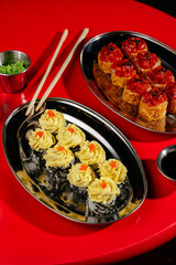 tuna roll with cheese cap and wasabi