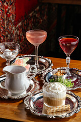 cocktails and coffee in the restaurant