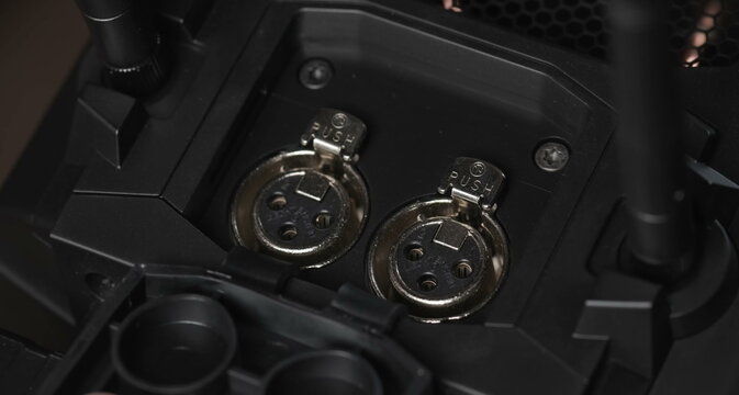 Dual xlr audio input connectors secure critical sound connections.