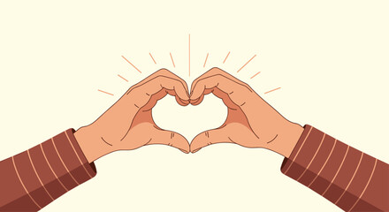 Obraz premium Hands Forming Heart Shape - Symbol of Love and Affection.