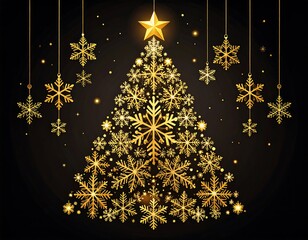 golden christmas tree