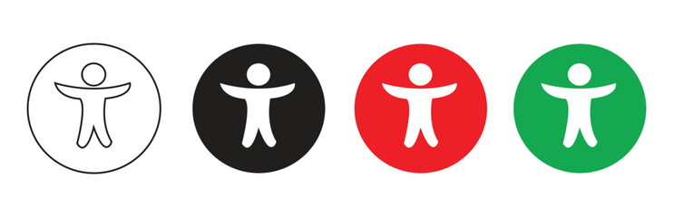 Vector art of four icons representing accessibility
