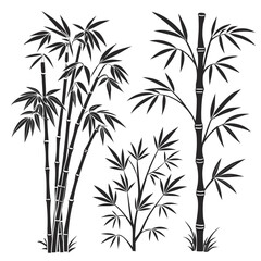 Vector art of bamboo trees silhouettes