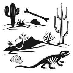 Vector art of desert landscape silhouette