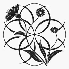 Vector art of floral design on