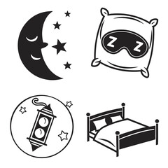 Vector art of sleep icons on